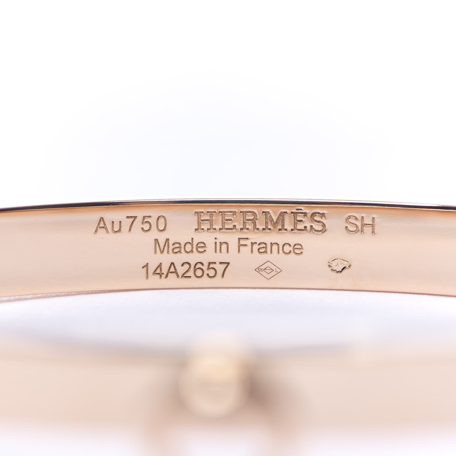 Hermes 18K Rose Gold PM Collier De Chien Bracelet SH 3 of 4
