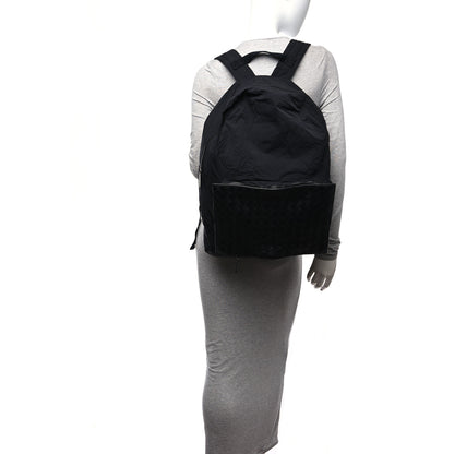 Bottega Veneta Nappa Nylon Intreccio Packable Backpack Black 2 of 16