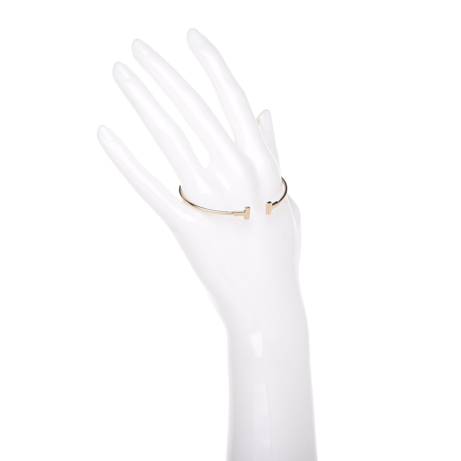 Tiffany 18K Yellow Gold Narrow T Wire Bracelet 2 of 6