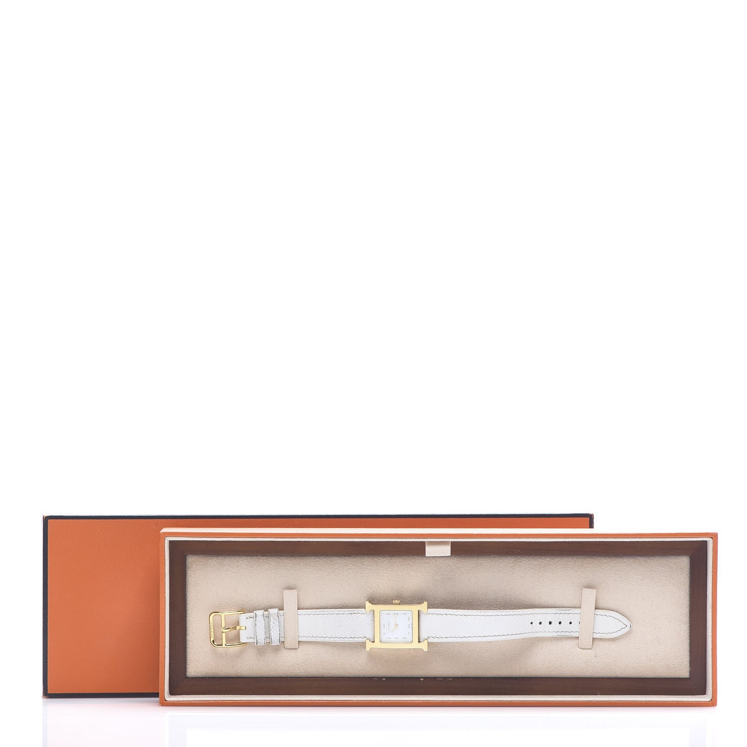 Hermes Stainless Steel Epsom 21mm Heure H Hour Quartz Watch Blanc 5 of 5