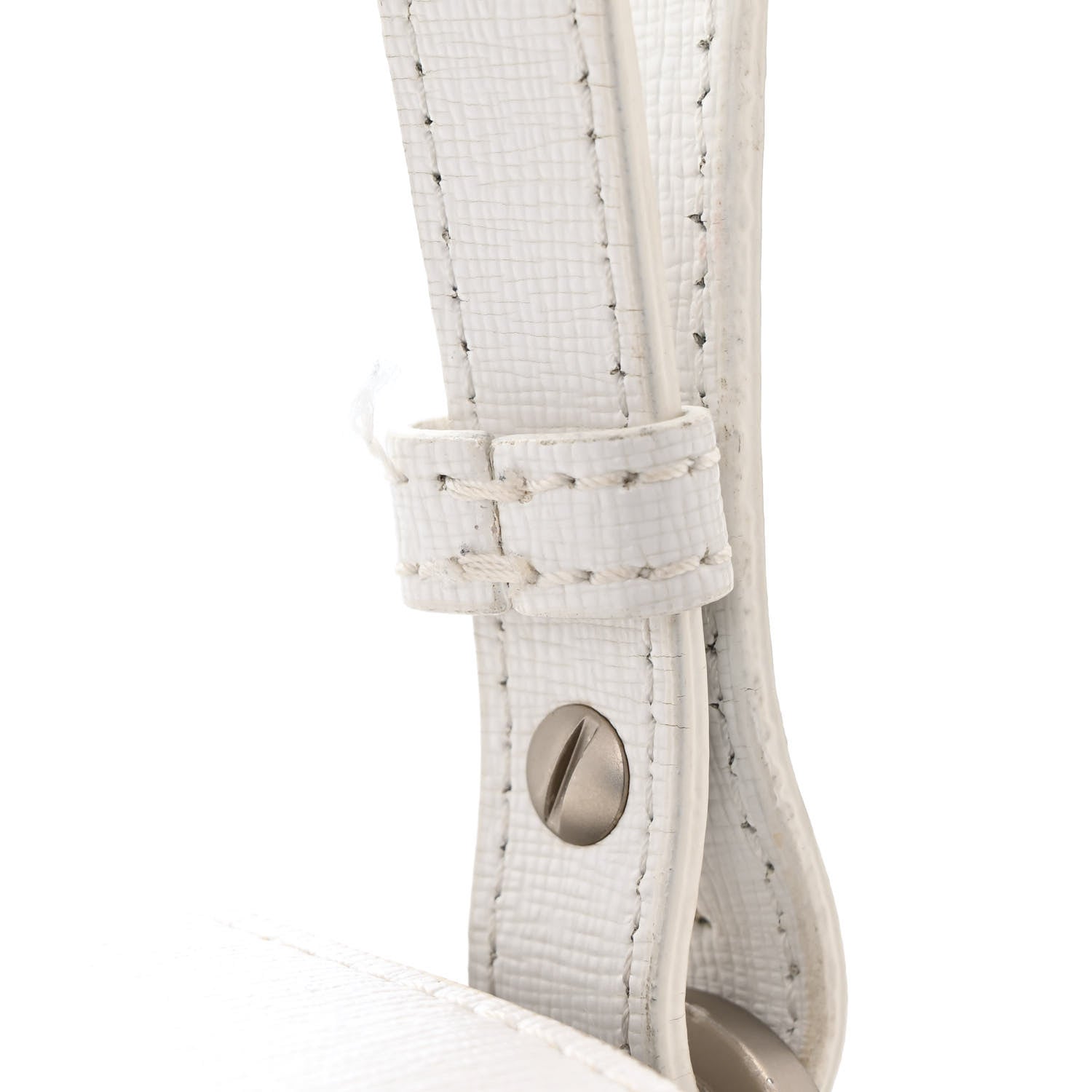 Off-White Saffiano Striped Mini Diag Binder Clip Bag White Black 15 of 17