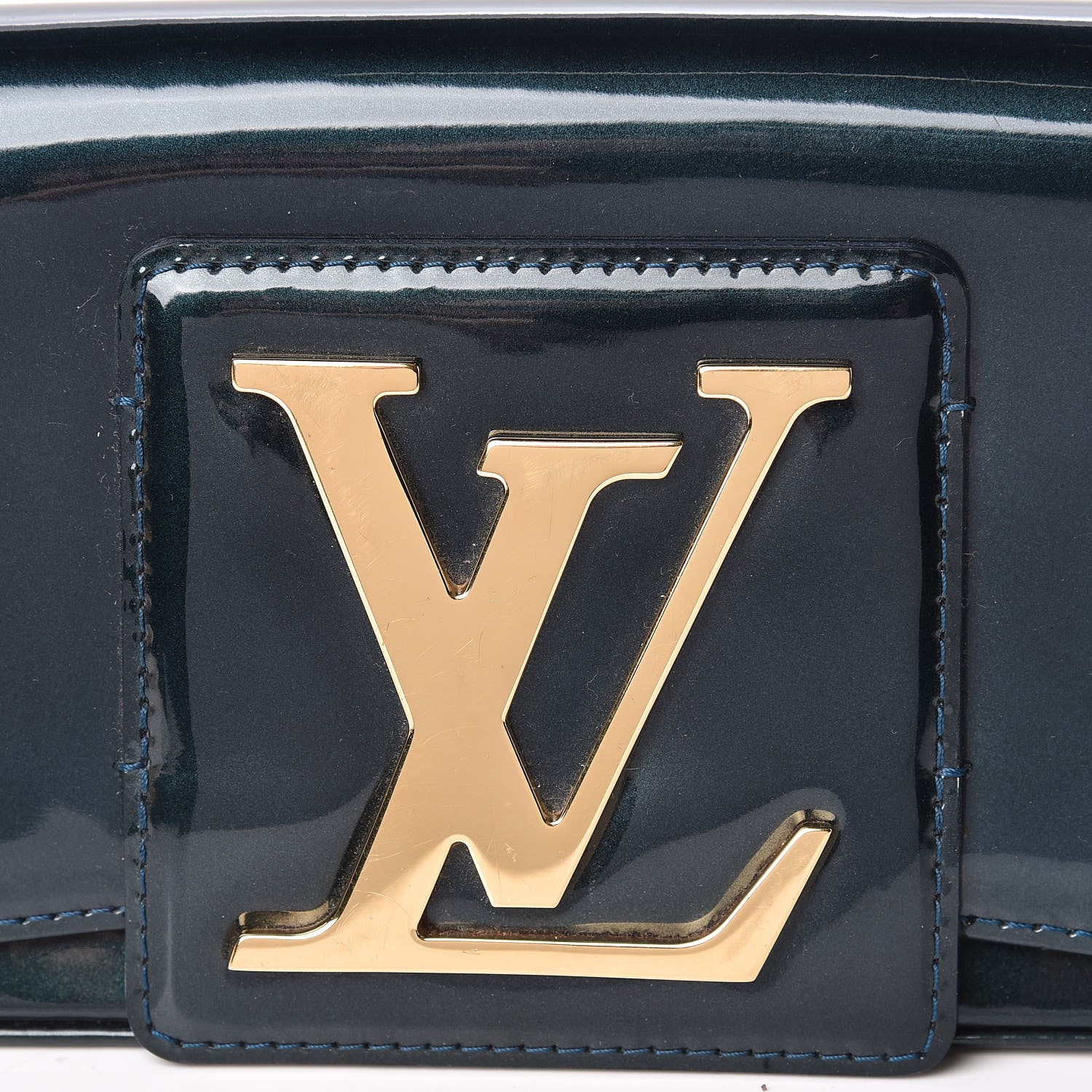 Louis Vuitton Patent Sobe Clutch Blue Nuit 9 of 11