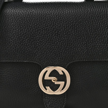 Gucci Dollar Calfskin Interlocking G Top Handle Shoulder Bag Black 9 of 11