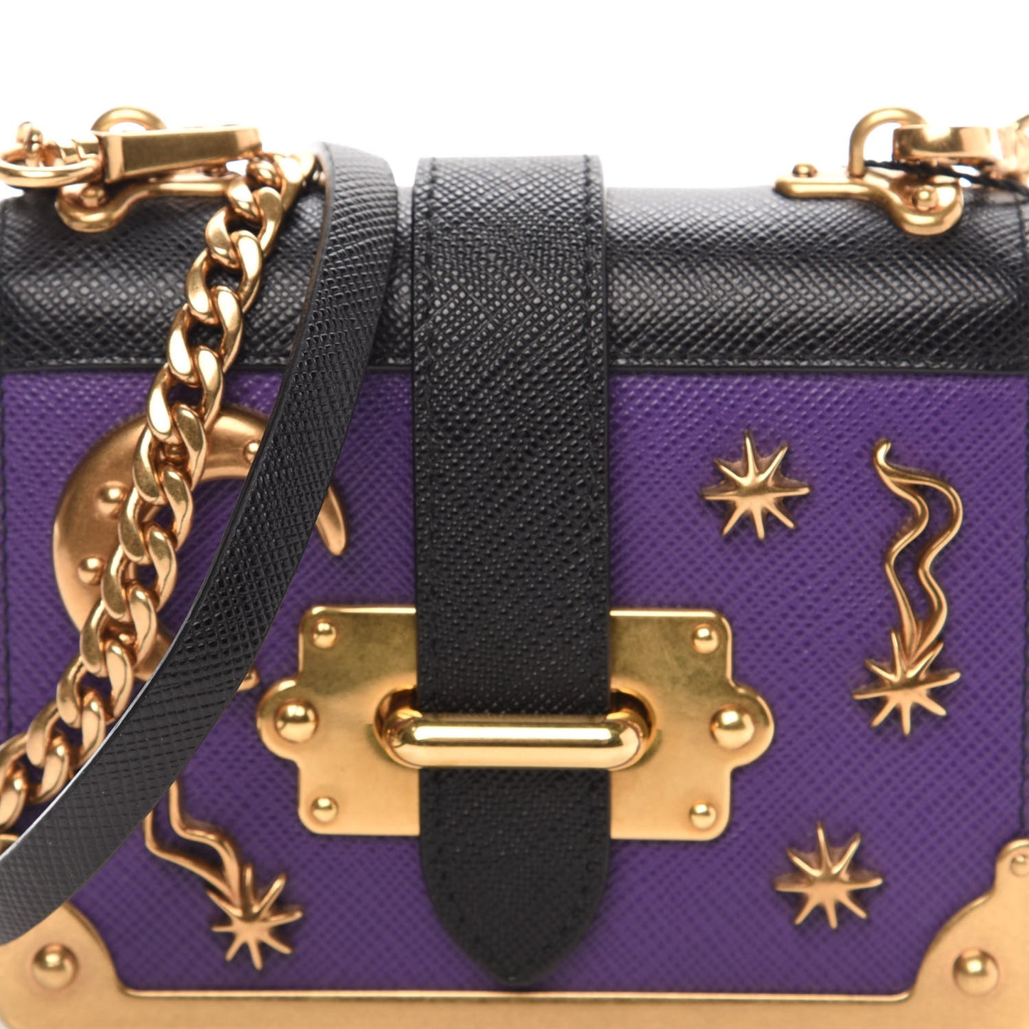 Saffiano Astrology Mini Cahier Bag Viola Black