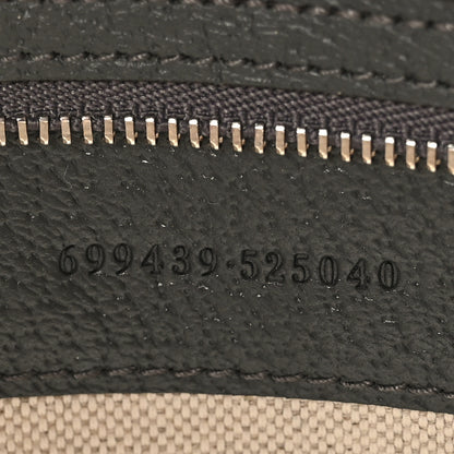Gucci GG Supreme Monogram Textured Dollar Calfskin Web Ophidia Wristlet Shoulder Bag Grey Black Graphite Grey 7 of 9