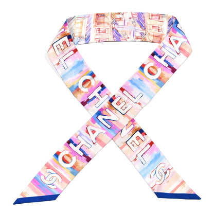 Chanel Silk Twill Slim Bandeau Scarf Rose 1 of 3