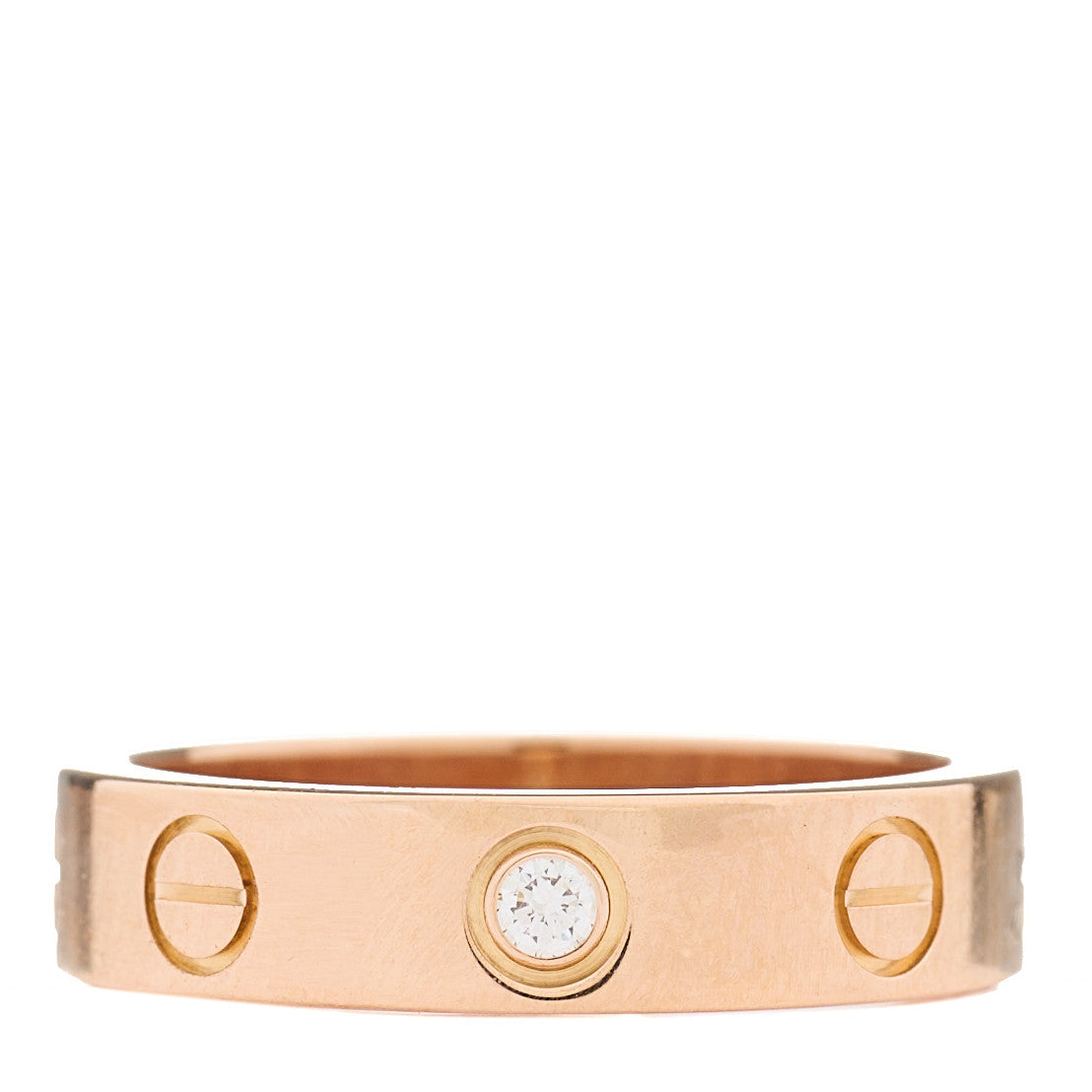 18K Pink Gold Diamond 4mm LOVE Wedding Band Ring 47 4