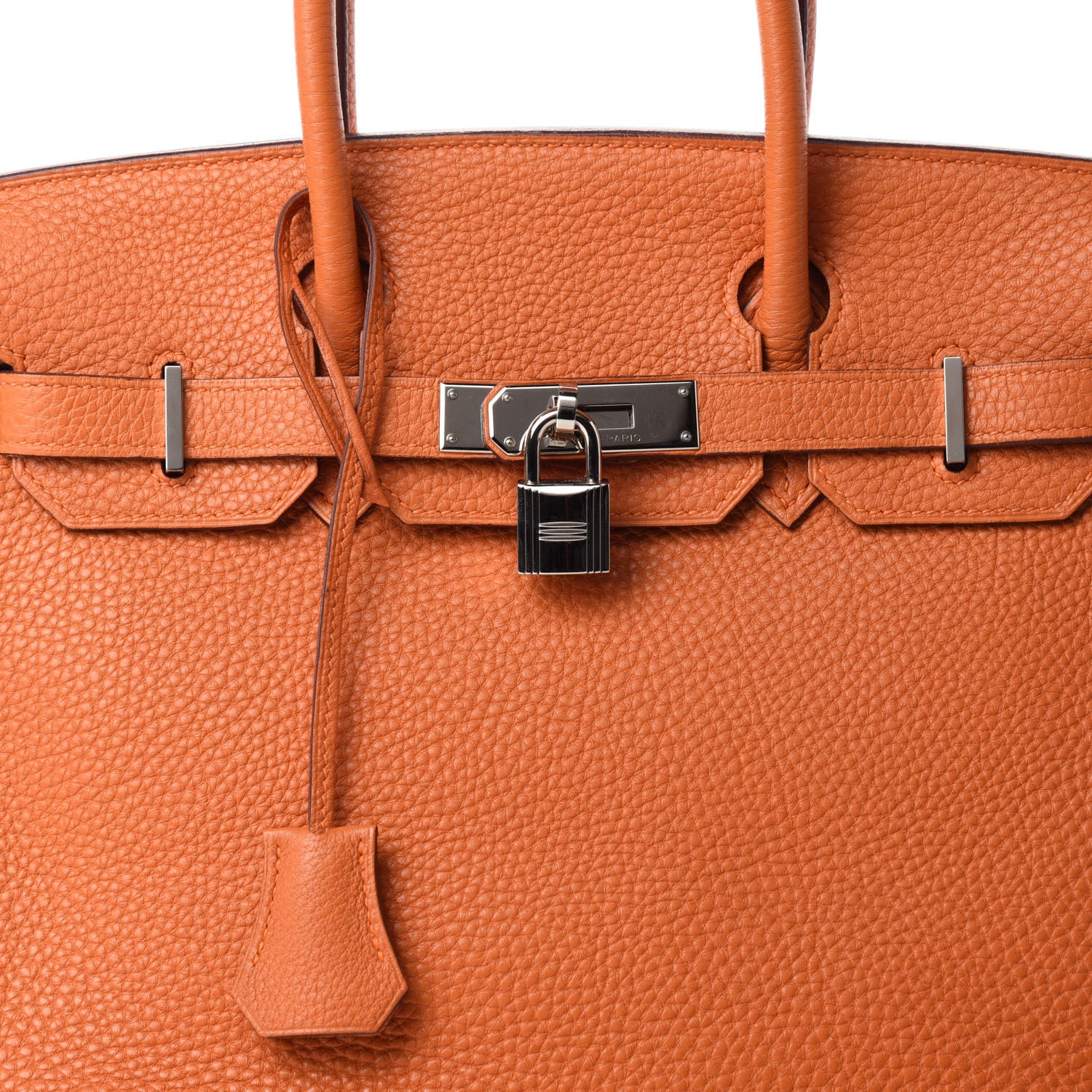 Hermes Taurillon Clemence Birkin 30 Orange 10 of 10