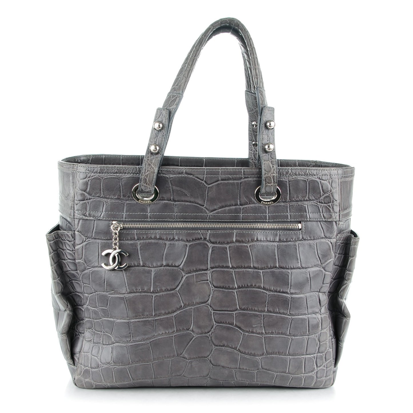 Matte Alligator Paris Biarritz Tote Grey