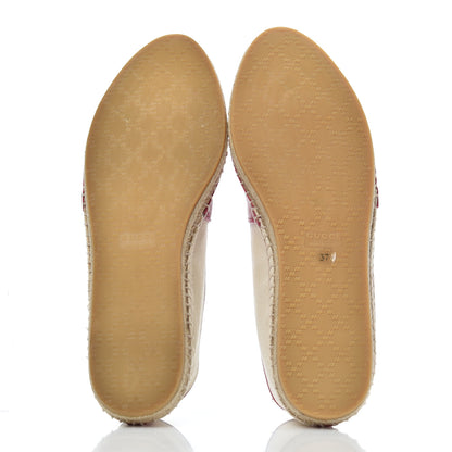Gucci Calfskin Canvas Espadrilles 37.5 Greggio Petunia 5 of 17