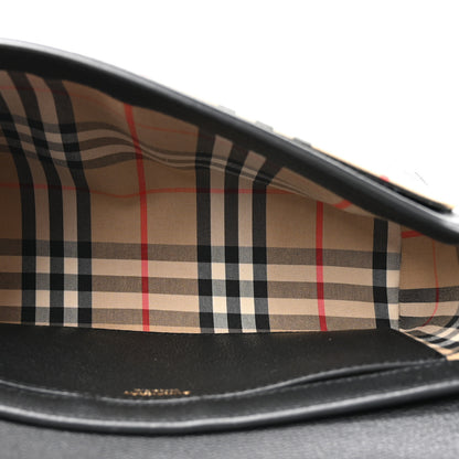 Burberry Coated Canvas Calfskin Vintage Check Medium Note Crossbody Bag Black 5 of 11