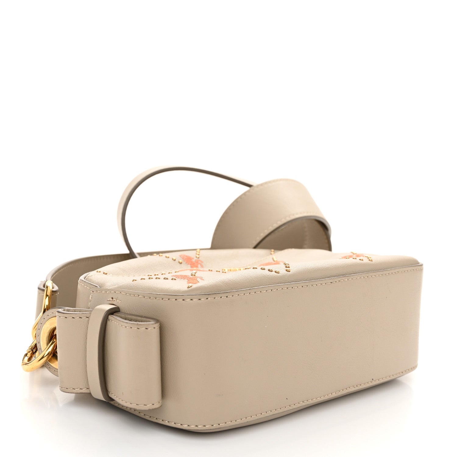 Chloe Smooth Calfskin Little Horses Embroidered Shoulder Bag Pastel Grey 4 of 13