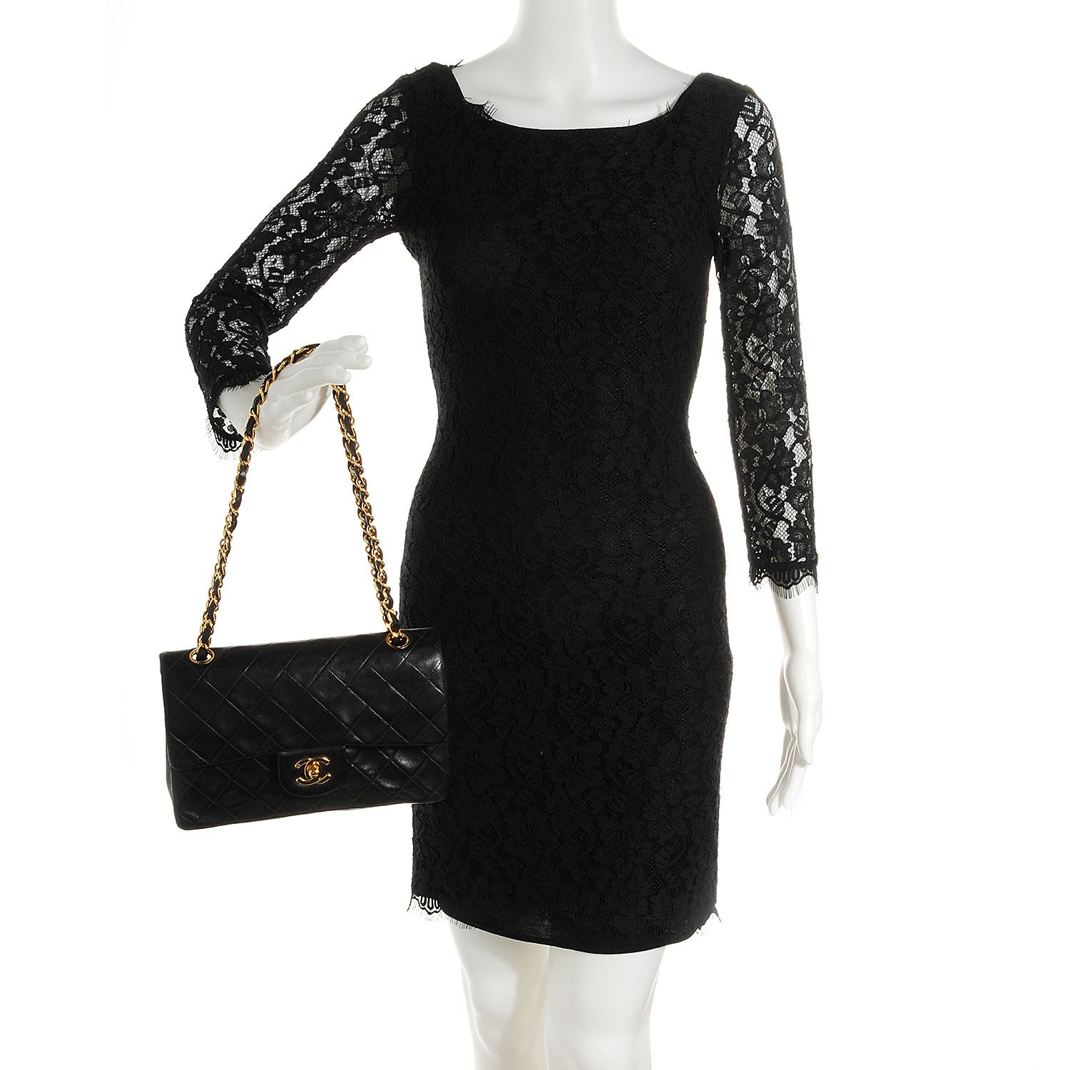 Chanel Lambskin Quilted Small Double Flap Black 2 of 8