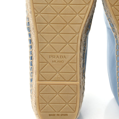 Prada Nappa Triangle Logo Espadrilles 37 Celeste 6 of 8