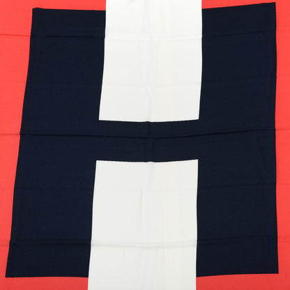 Hermes Cashmere Silk Encadre H Passant Giant Scarf 140 Framboise Marine White 5 of 5
