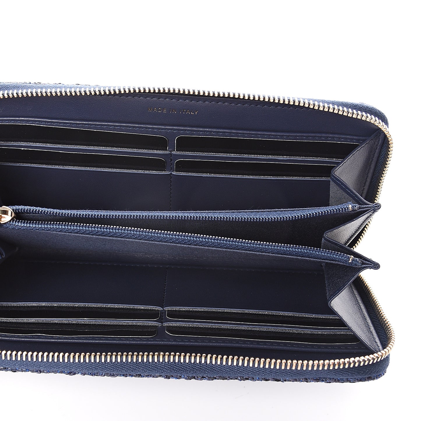 Canvas Deauville Large Zip Around Wallet Dark Blue