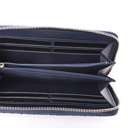 Chanel Canvas Deauville Large Zip Around Wallet Dark Blue 4 of 7