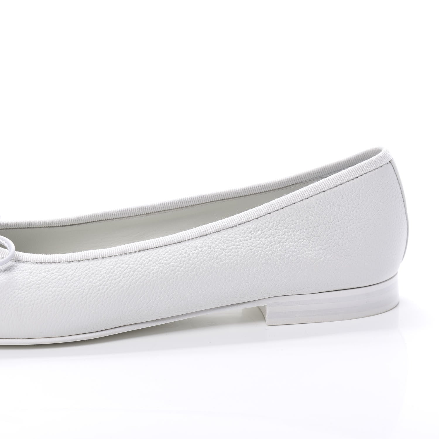 Chanel Calfskin Patent CC Cap Toe Ballerina Flats 40 White Blue 7 of 8