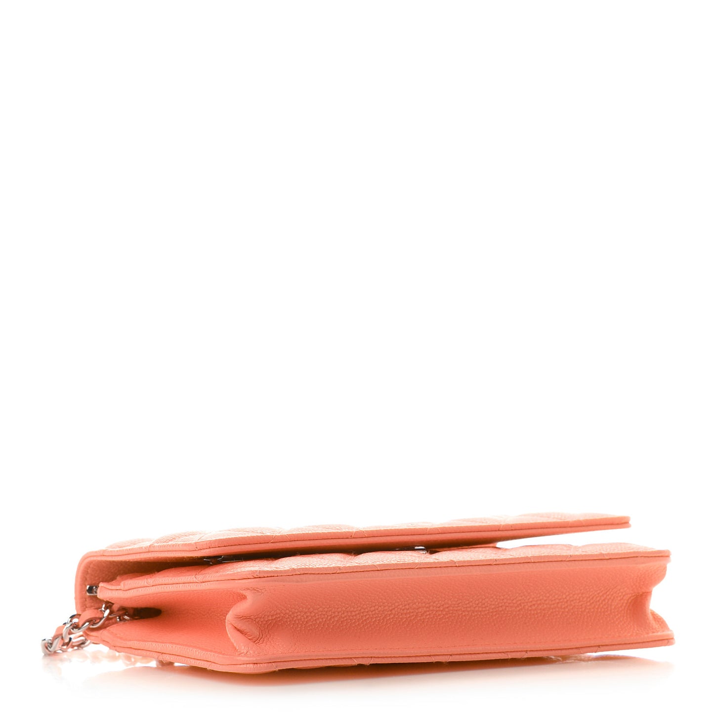 Caviar Quilted Wallet on Chain WOC Coral