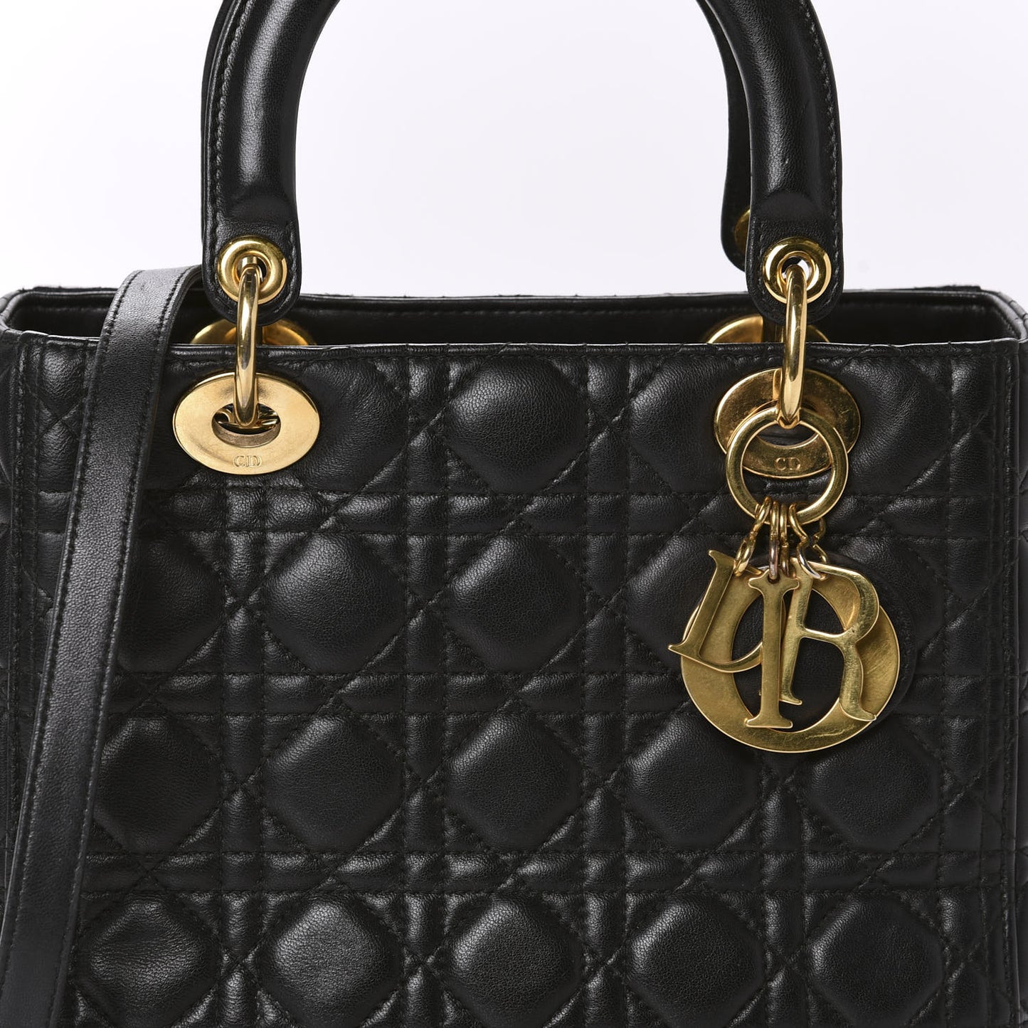 Lambskin Cannage Medium Lady Dior Black