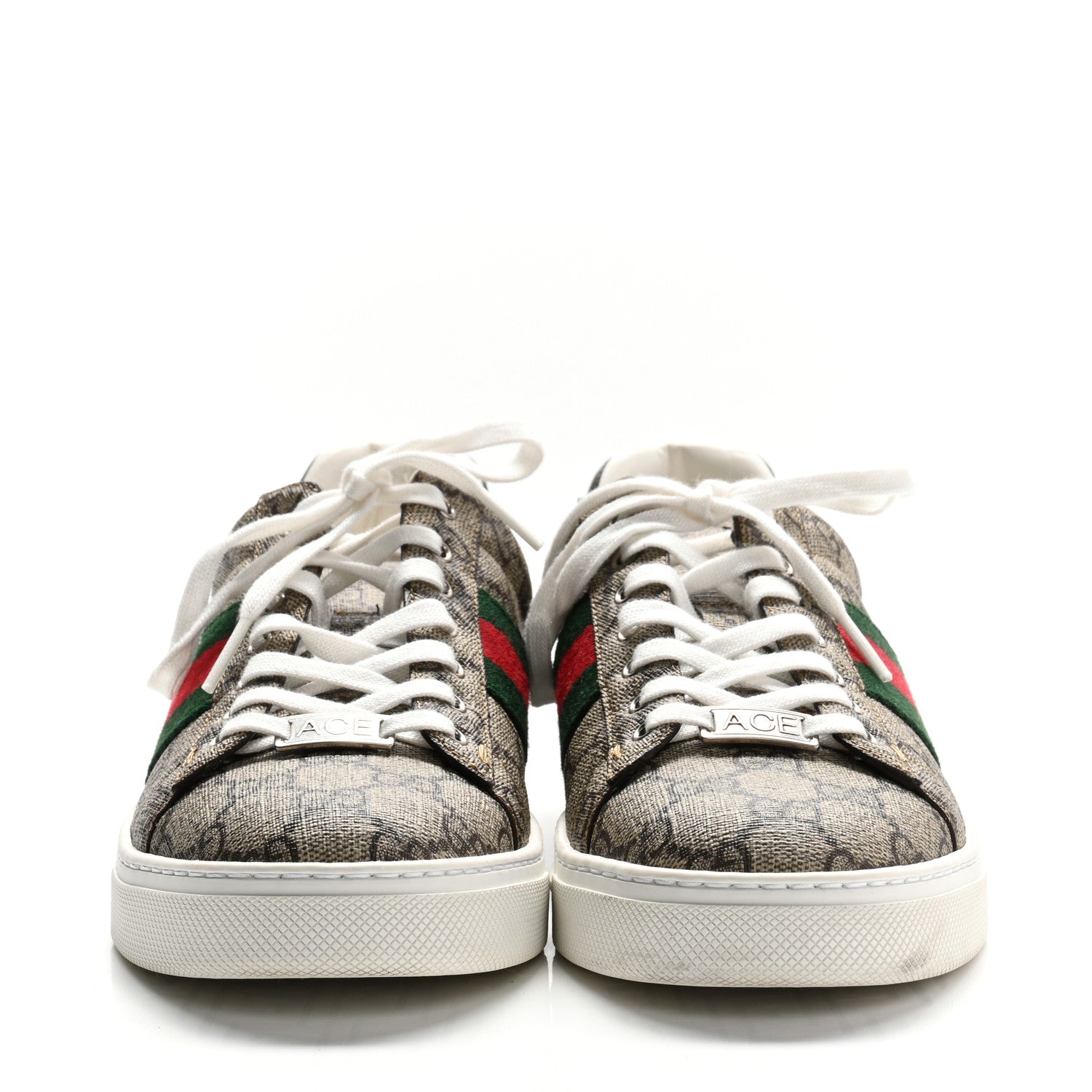 Gucci GG Supreme Monogram Womens New Ace Low-Top Sneaker 37.5 Beige 3 of 10