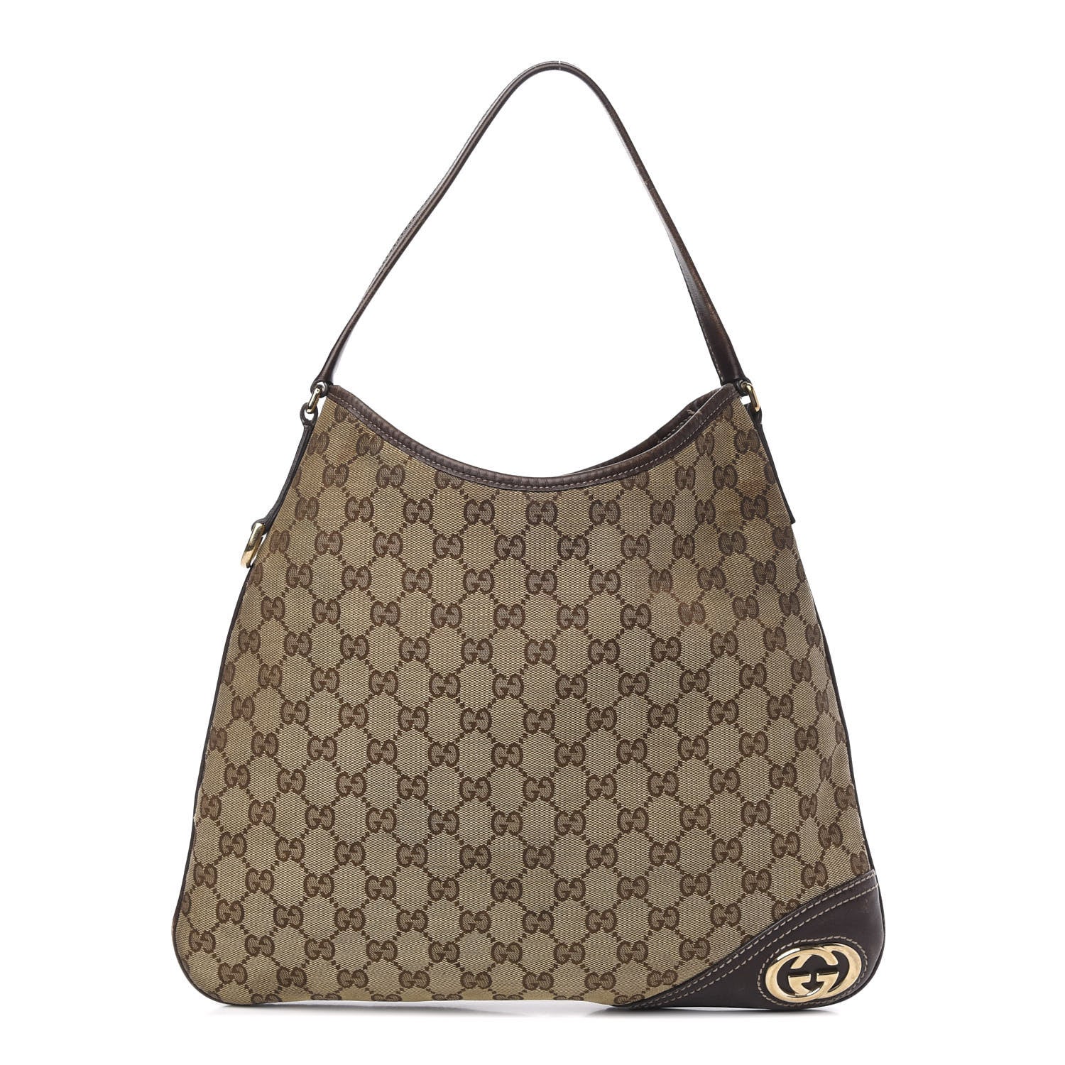 Gucci Monogram Medium New Britt Hobo Dark Brown 1 of 12