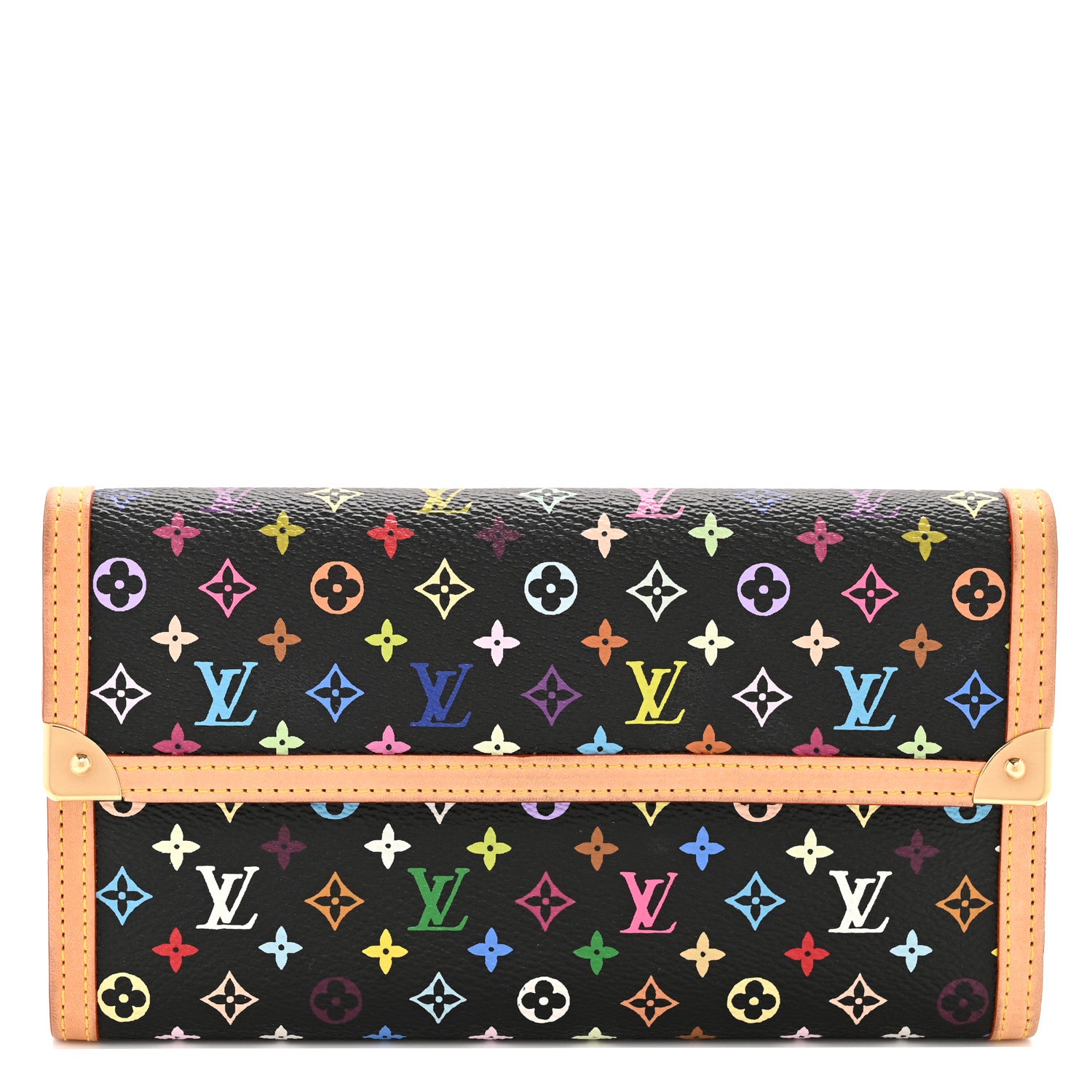 Louis Vuitton Monogram Multicolor Porte Tresor International Wallet Black 1 of 10