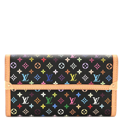 Louis Vuitton Monogram Multicolor Porte Tresor International Wallet Black 1 of 10
