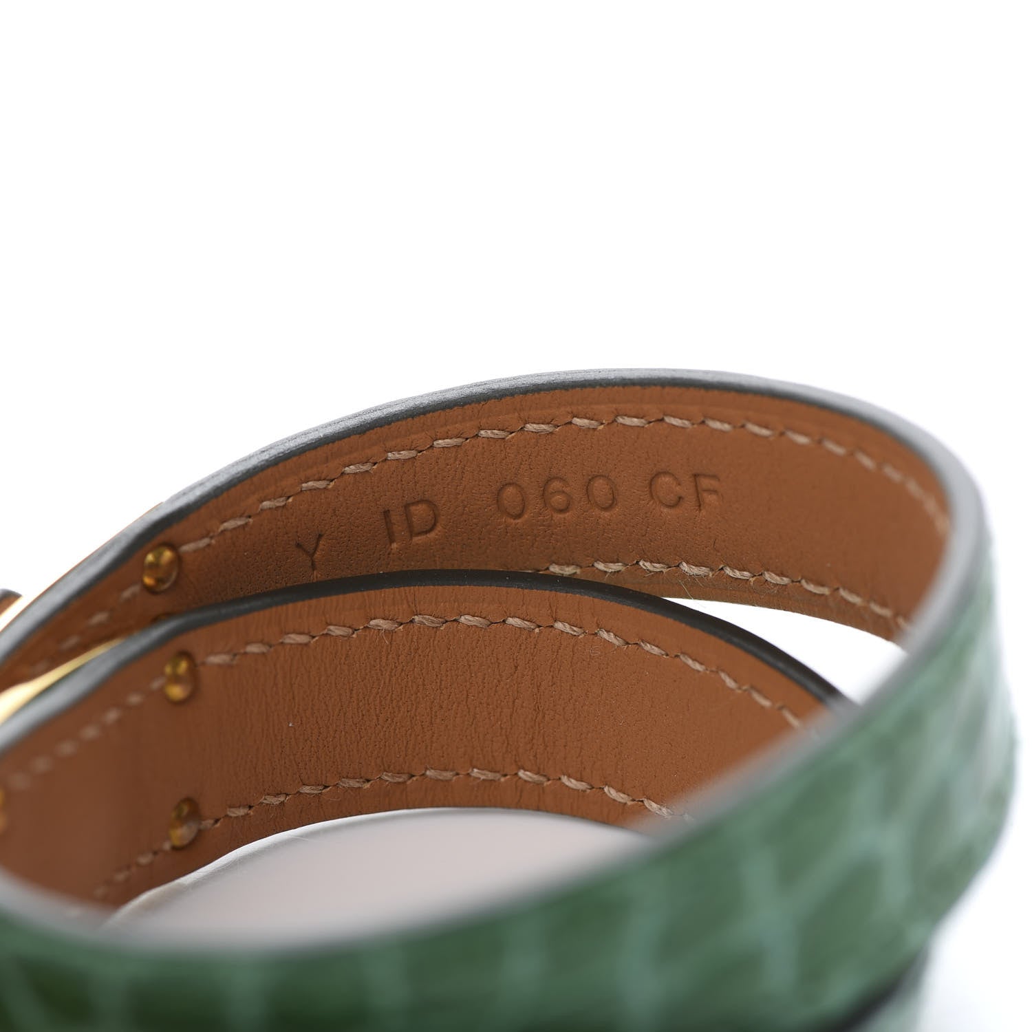 Hermes Shiny Alligator Kelly Double Tour Bracelet Cactus 5 of 6