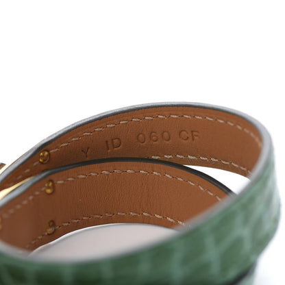 Hermes Shiny Alligator Kelly Double Tour Bracelet Cactus 5 of 6