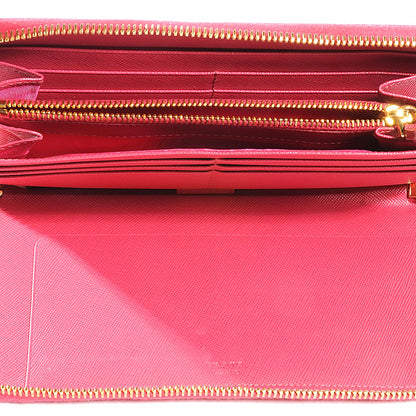 Prada Saffiano Zip Around Wallet Peonia 5 of 7
