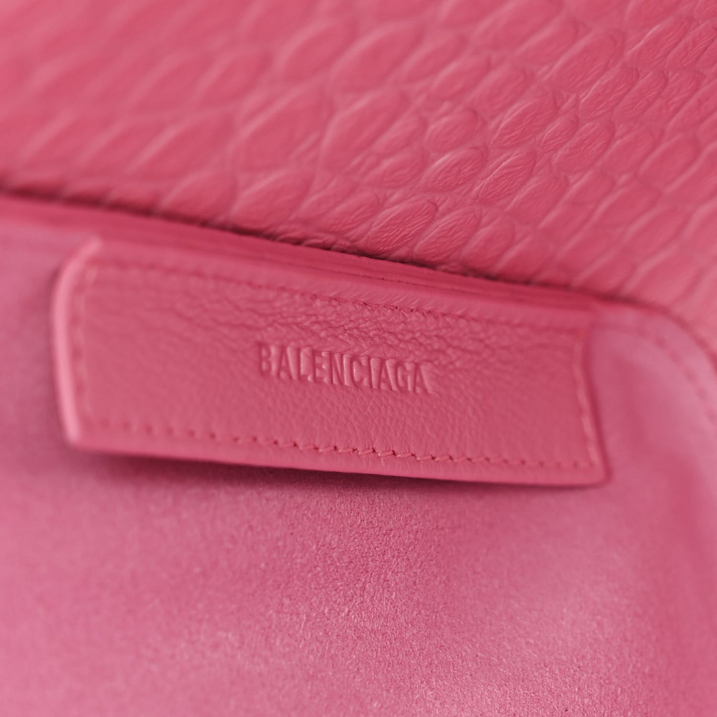 Calfskin Logo Crocodile Embossed XS Tool 2.0 North-South Tote Candy Pink White