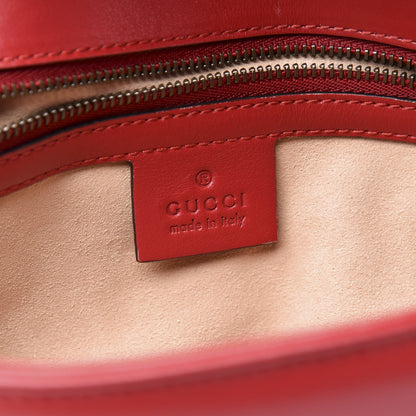 Gucci Calfskin Matelasse Small GG Marmont Shoulder Bag Hibiscus Red 7 of 11