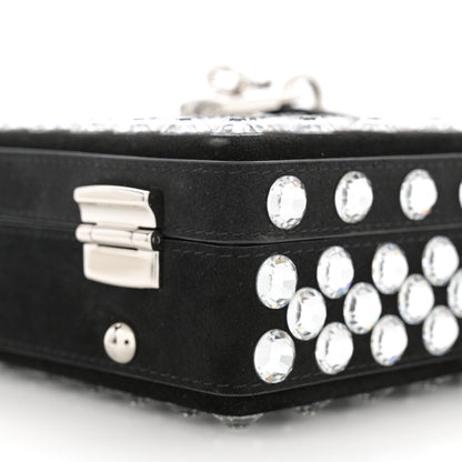 Dolce & Gabbana Suede Crystal Embellished Lily Box Bag Black 9 of 11