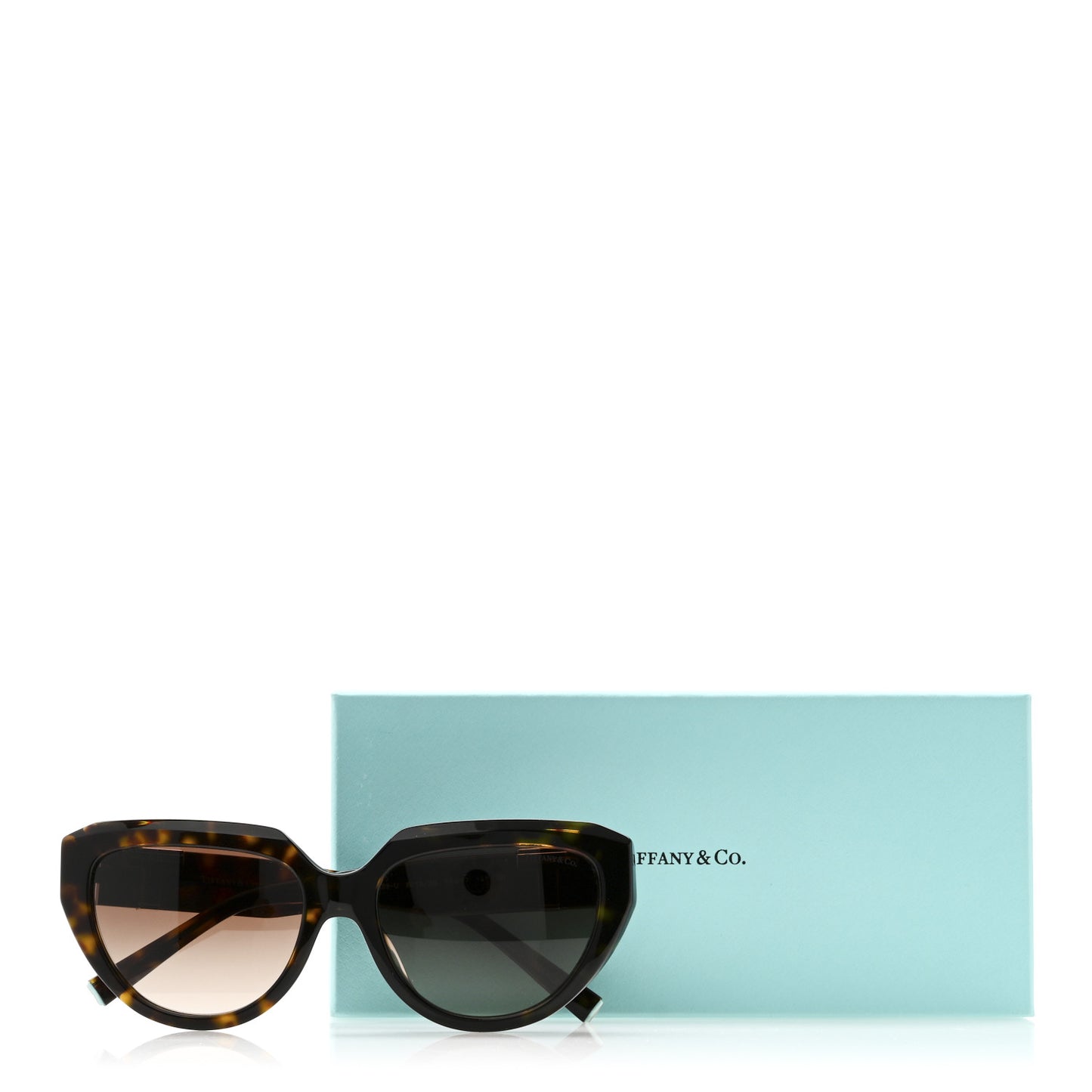 Acetate Metal Tiffany T Tortoise Cat Eye Sunglasses TF4238U Brown