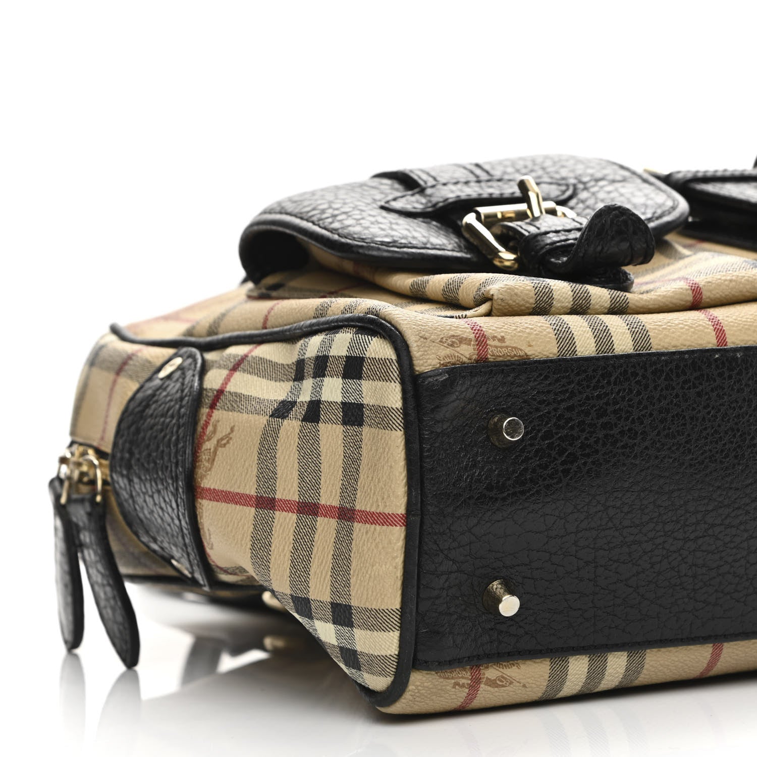 Burberry Haymarket Check Buckle Satchel Black 9 of 14