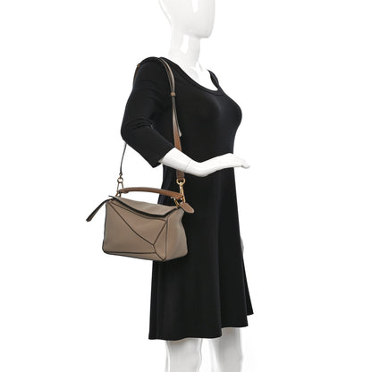 Loewe Grained Calfskin Small Puzzle Bag Sand Mink 2 of 8