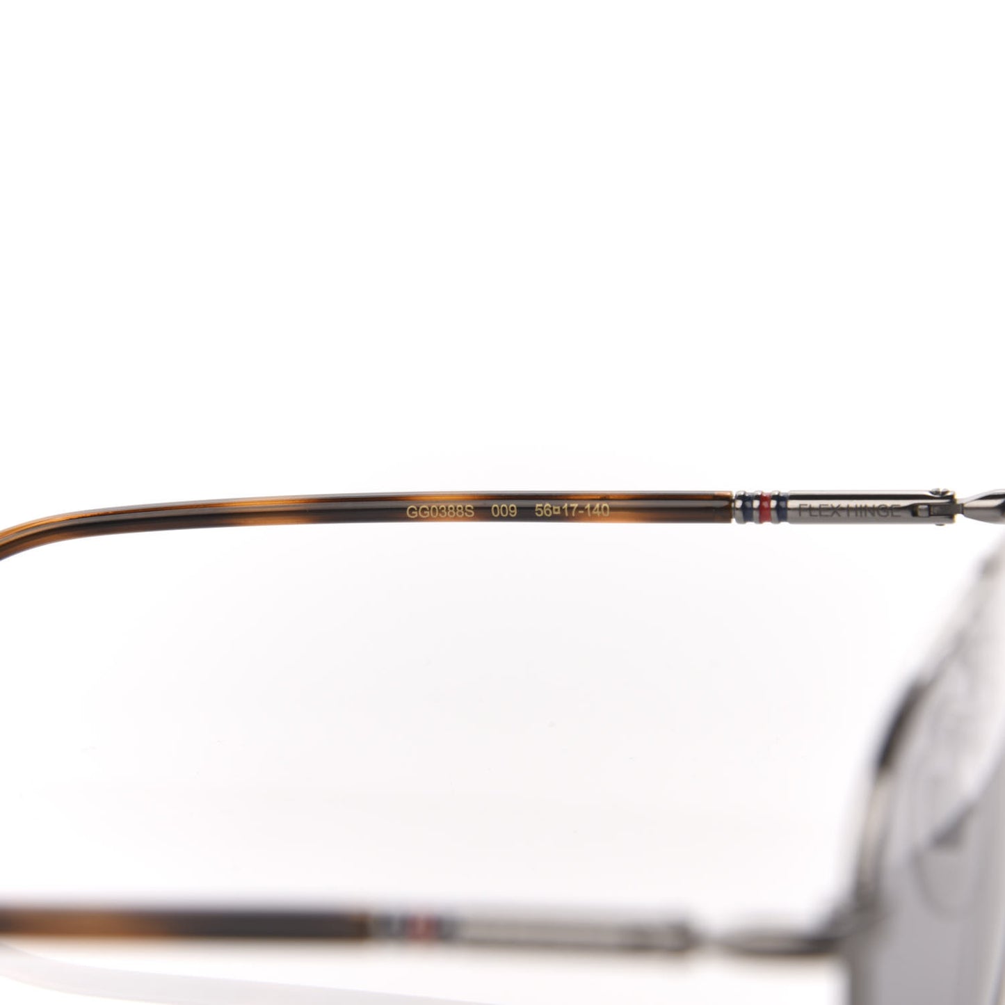 Acetate Aviator Sunglasses GG0388S Silver Tortoise