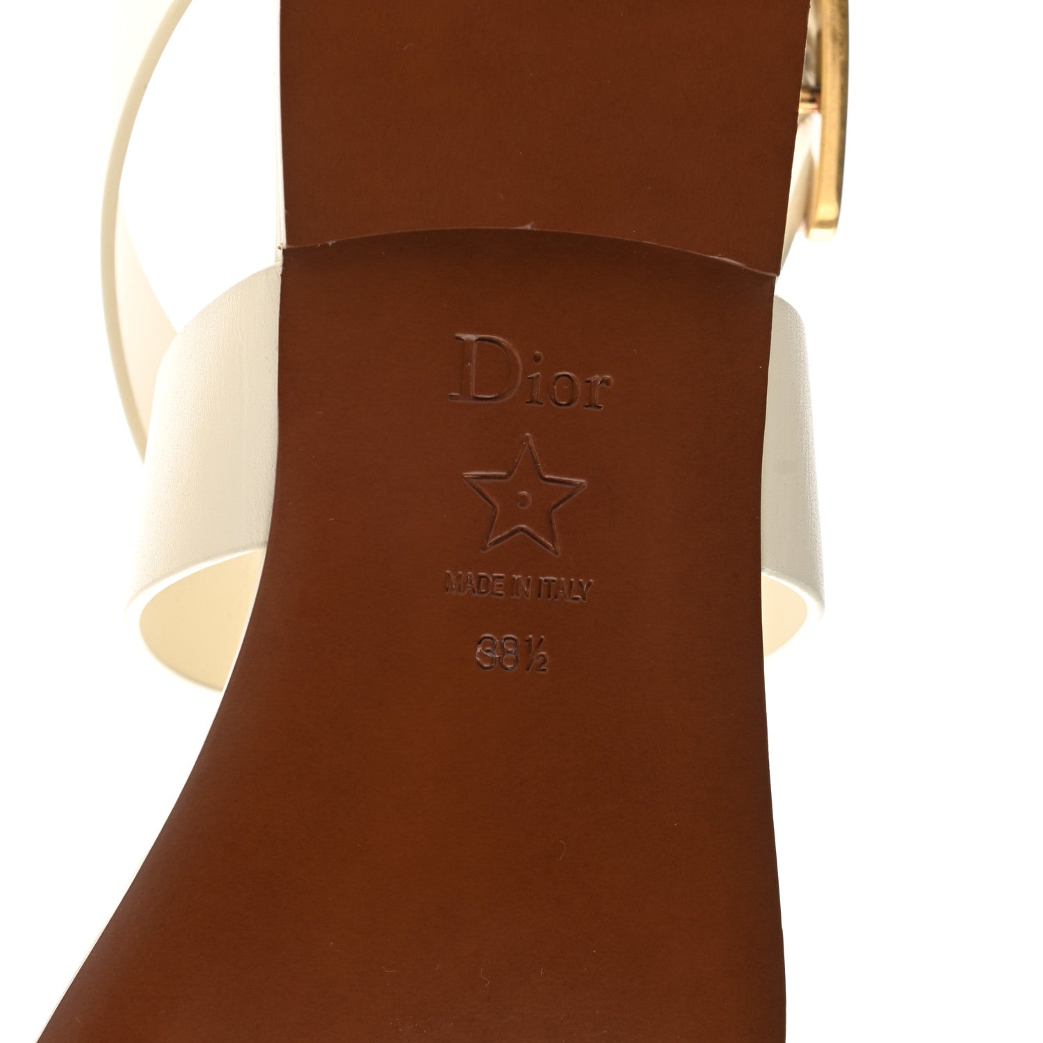 Christian Dior Calfskin D-Dior Sandals 38.5 White 7 of 9