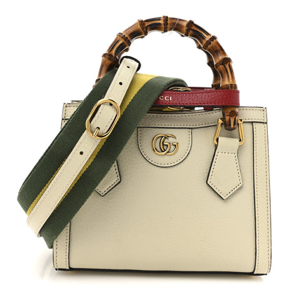 Gucci Textured Calfskin Web Mini Diana Tote Bag Mystic White 1 of 14
