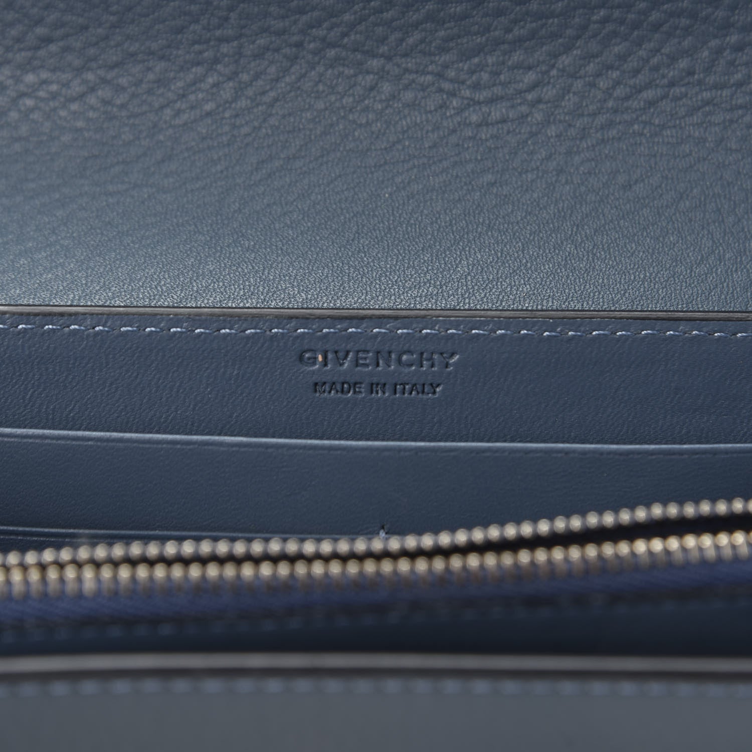 Givenchy Grained Calfskin Shark Lock Long Flap Wallet Prussian Blue 8 of 9