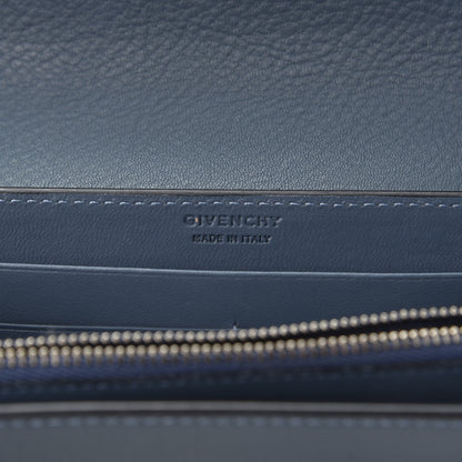 Givenchy Grained Calfskin Shark Lock Long Flap Wallet Prussian Blue 8 of 9
