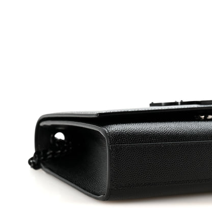 Saint Laurent Grain De Poudre Small Monogram Monochrome Kate Satchel Black 9 of 11