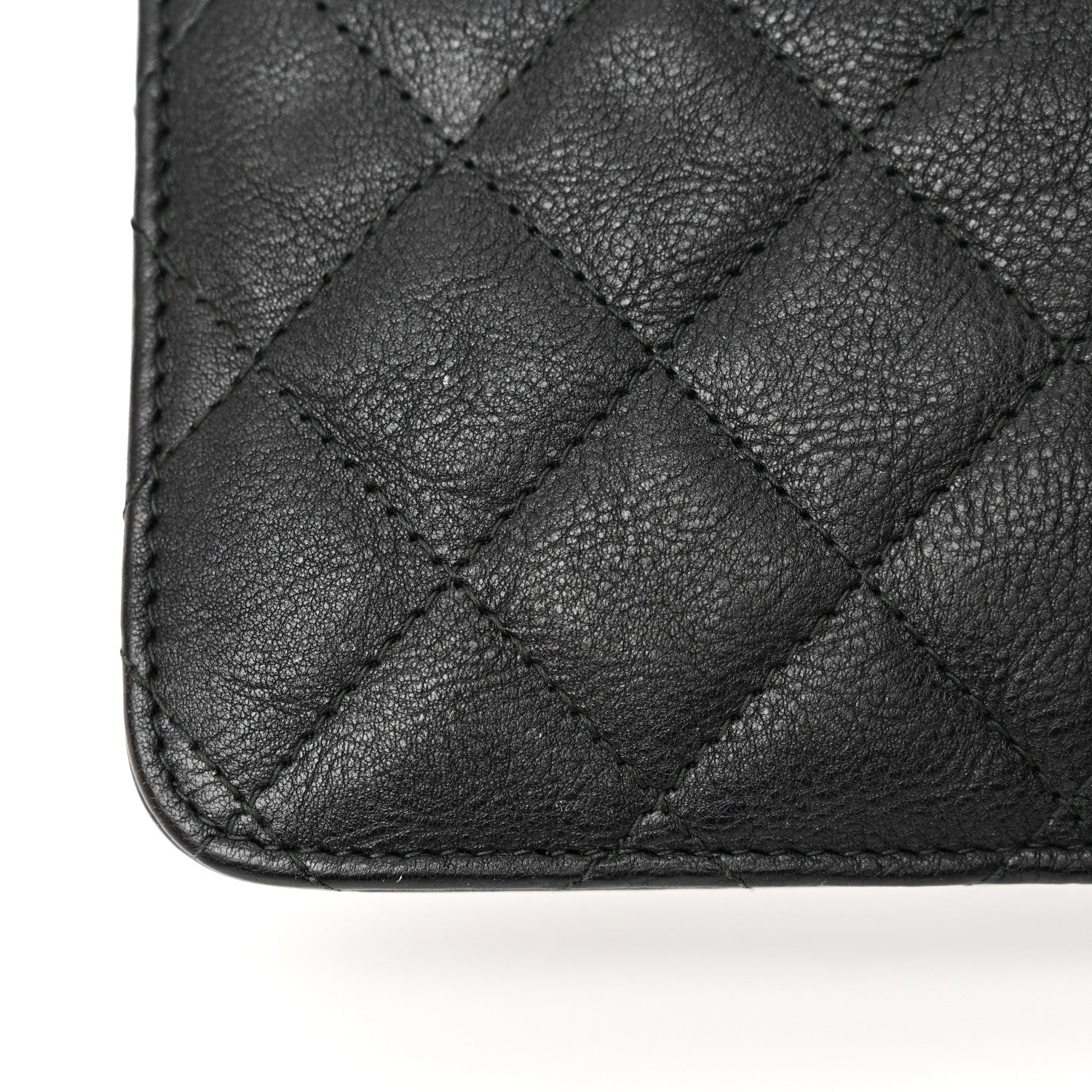 Chanel Crumpled Calfskin Quilted Wallet On Chain WOC So Black 13 of 17