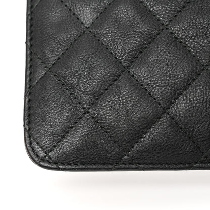 Chanel Crumpled Calfskin Quilted Wallet On Chain WOC So Black 13 of 17