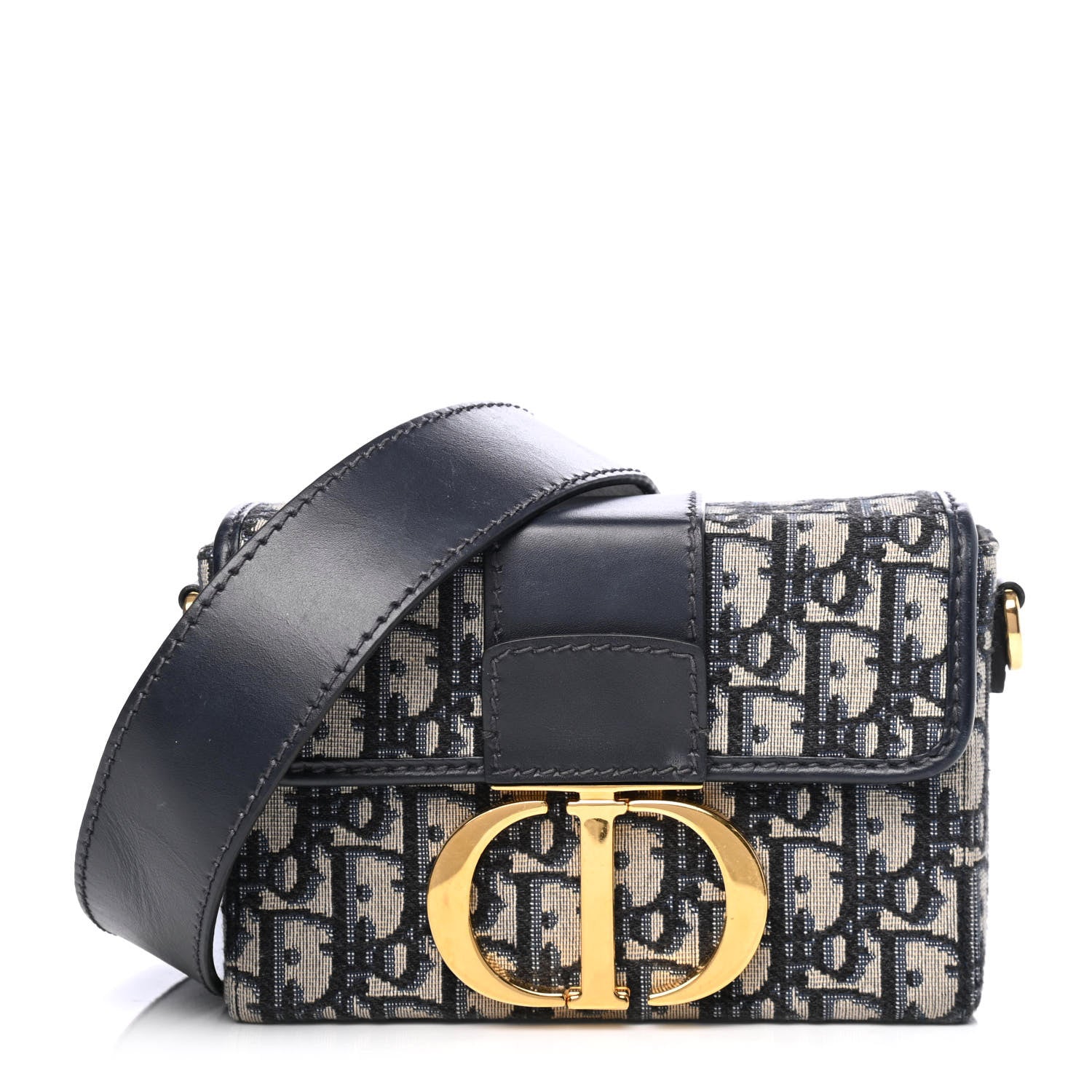 Christian Dior Oblique 30 Montaigne Box Bag Blue 1 of 4