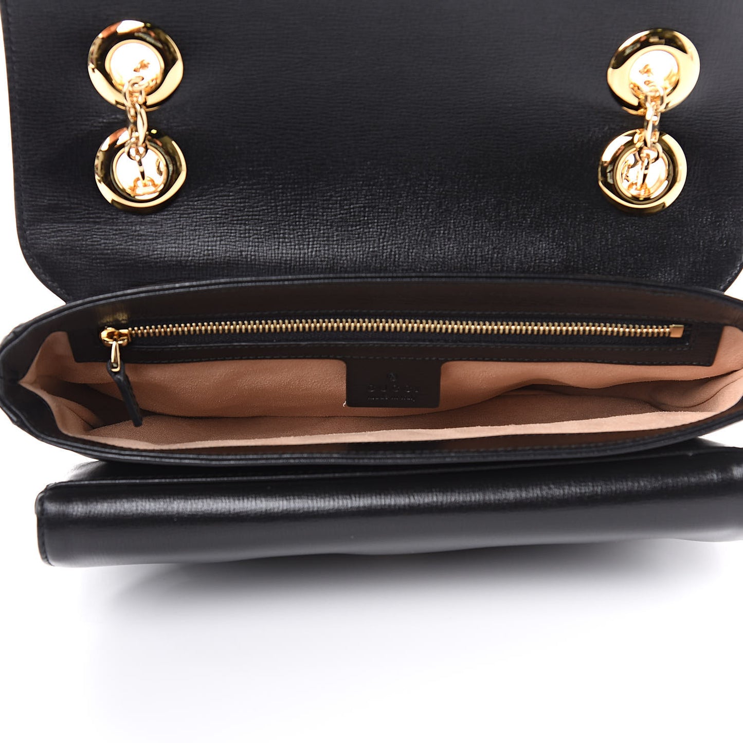 Azalea Calfskin Small Marina Chain Shoulder Bag Black