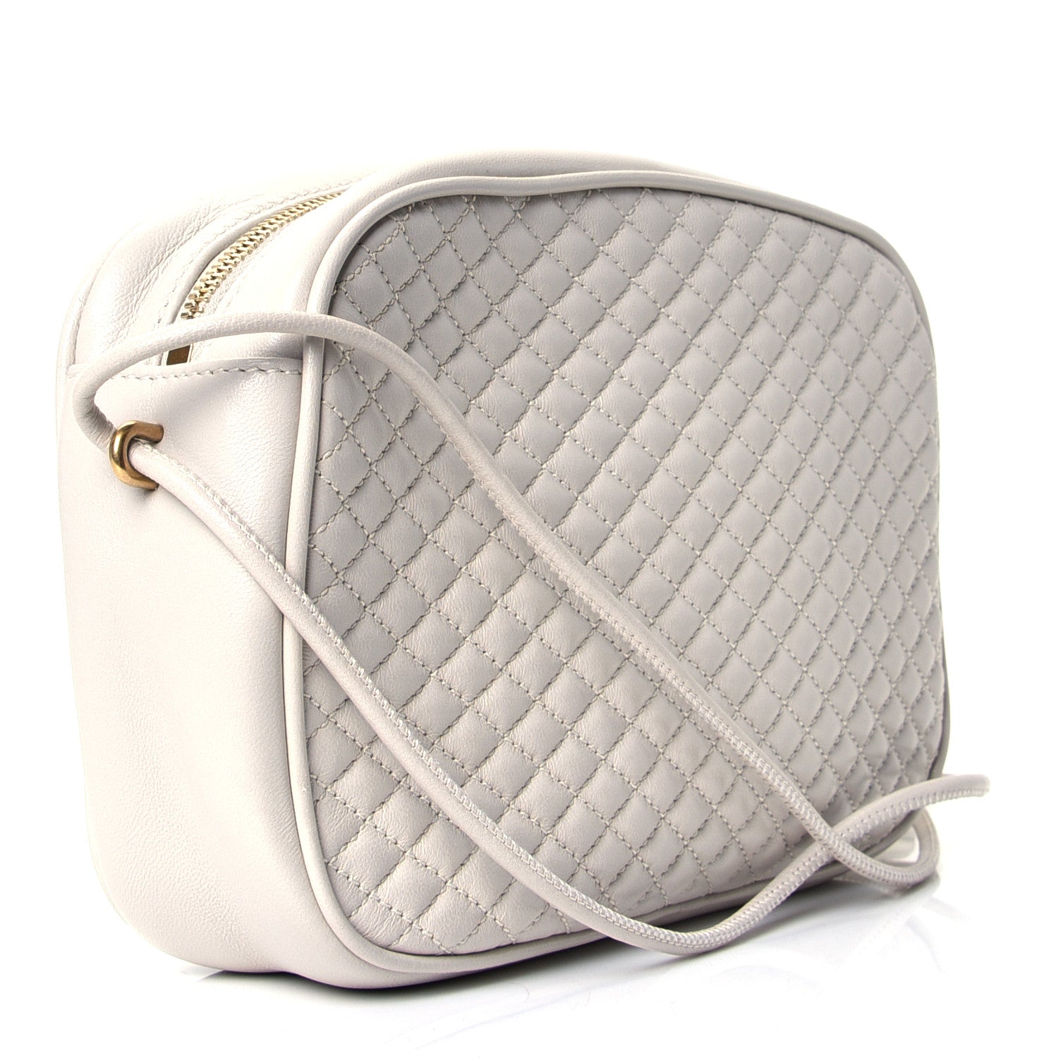 Saint Laurent Lambskin Quilted Victoire Camera Bag Blanc Vintage 2 of 4