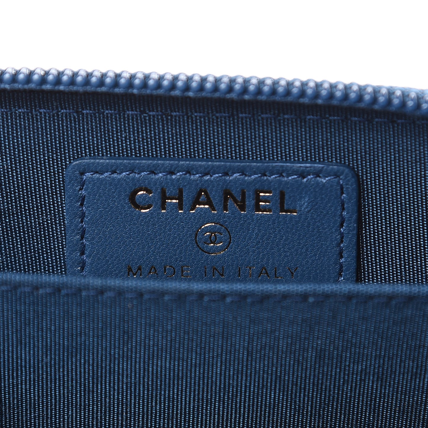 Lambskin Quilted Boy Zip Around Coin Purse Wallet Blue