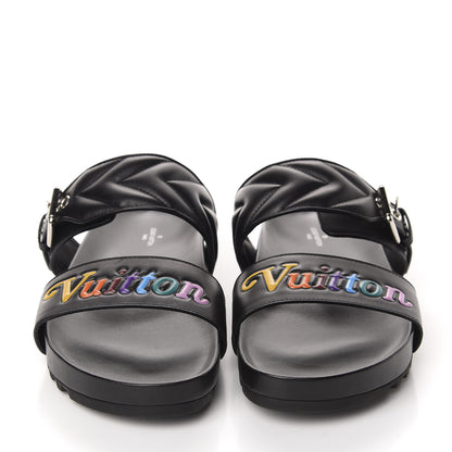 Louis Vuitton Calfskin New Wave Bom Dia Mule Sandals 41 Black 2 of 10